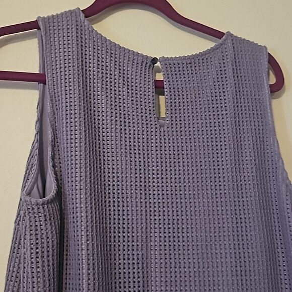 H BY HALSTON Mesh Knit Overlay Sleeveless Midi Dress - Picture 7 of 9